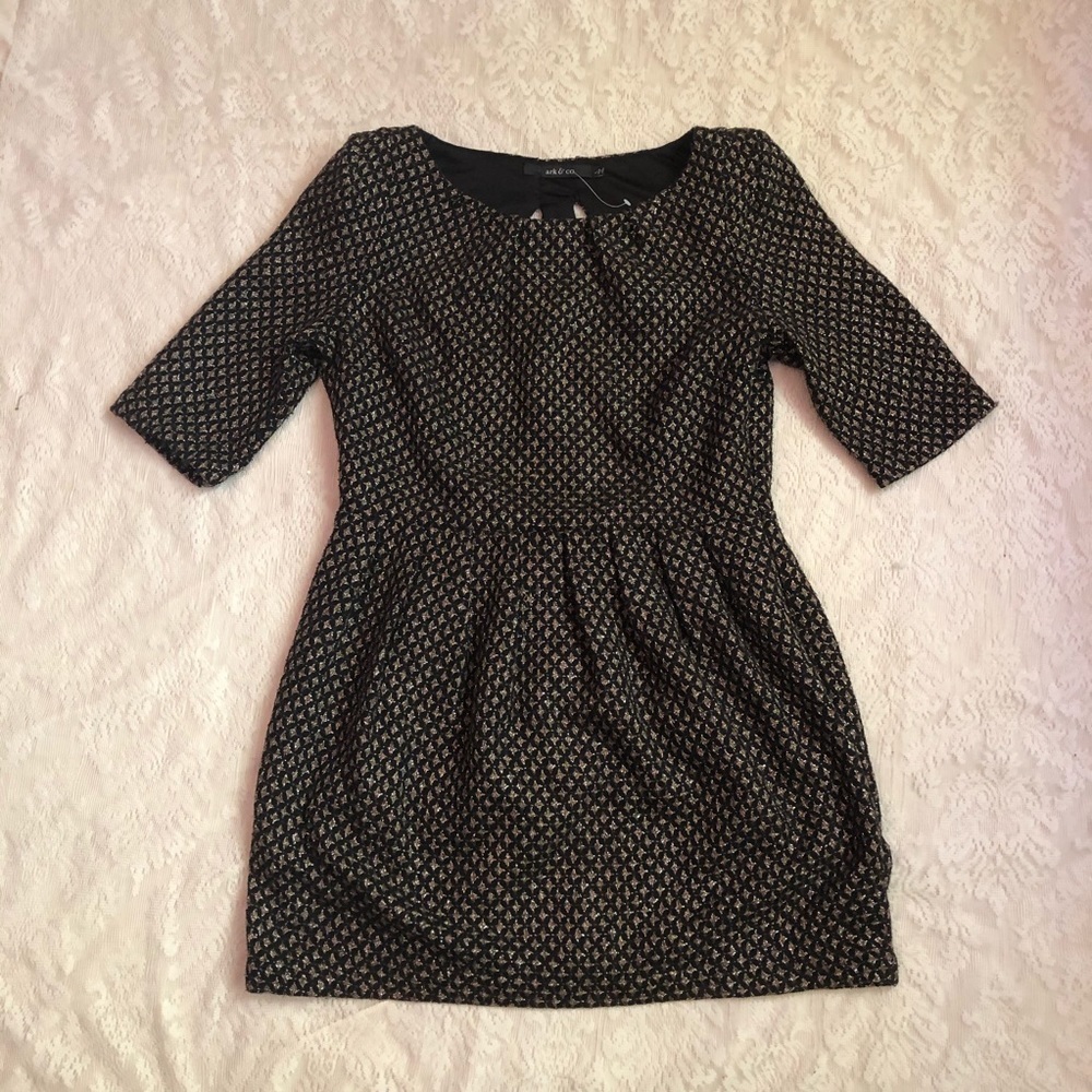 Ark&Co metallic thread open back mini party dress